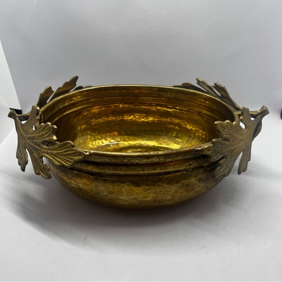 Gorgeous large Oak Leaf oval brass planter/display bowl - Picture 12 of 12